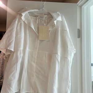 Sabo White Button-Front Gauze Set